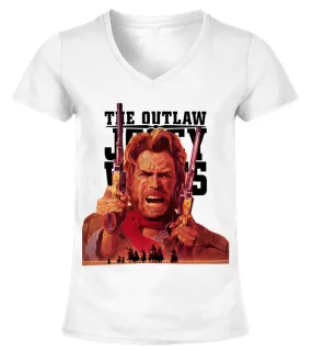 002. Outlaw Josey Wales WT Camiseta cuello pico Mujer