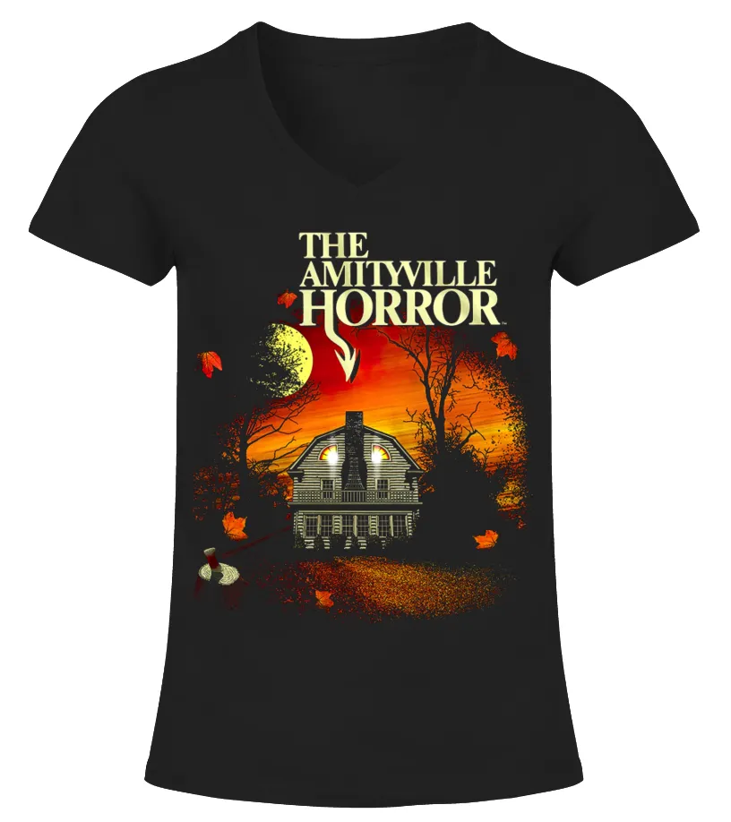 012. Amityville Horror BK Camiseta cuello pico Mujer