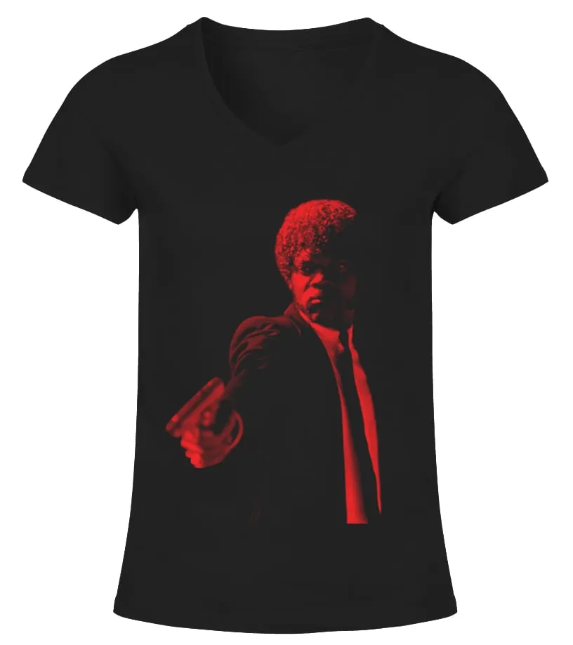 032. Pulp Fiction BK Camiseta cuello pico Mujer