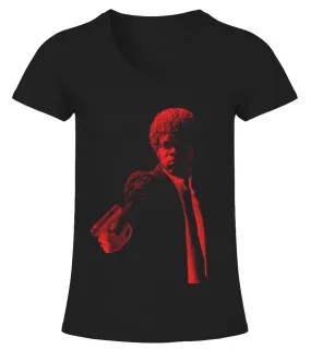 032. Pulp Fiction BK Camiseta cuello pico Mujer