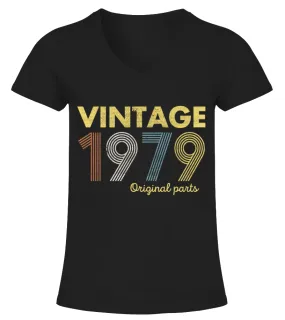 1979 Vintage Original Parts Camiseta cuello pico Mujer