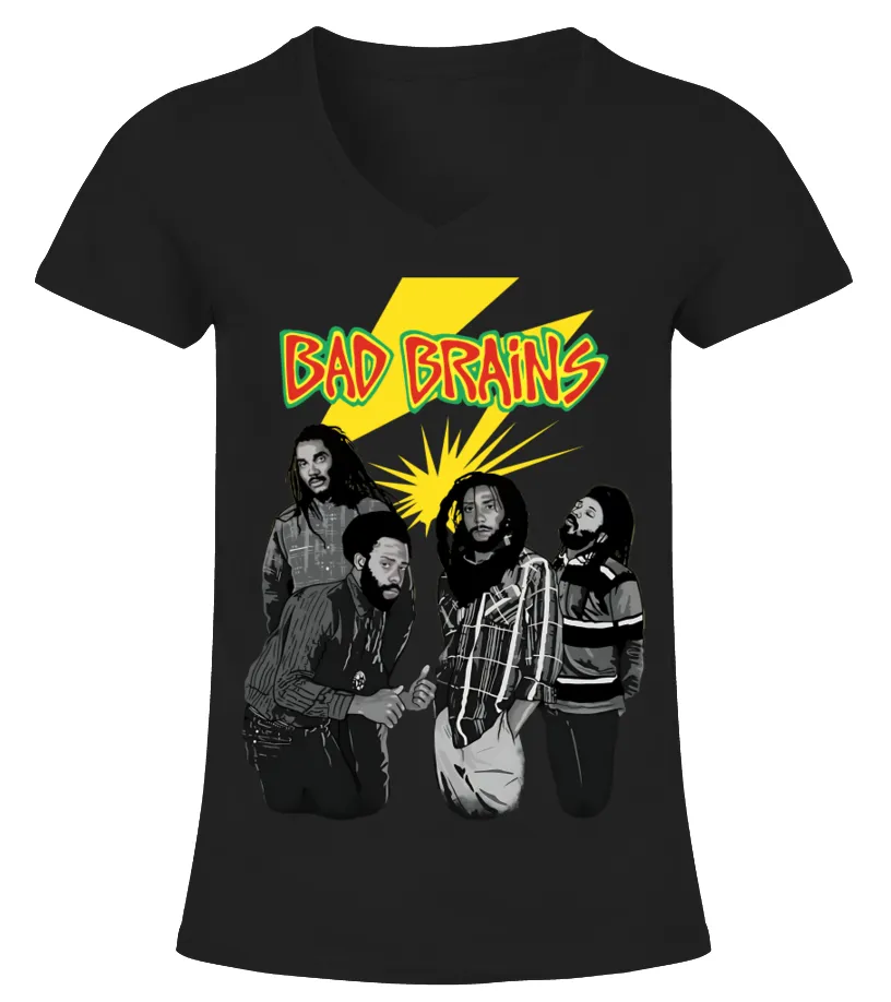 Bad Brains 15 BK Camiseta cuello pico Mujer