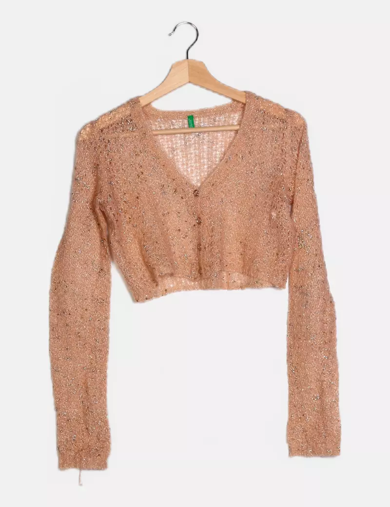 Benetton Chaqueta de punto crop top