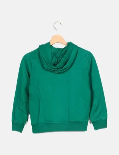 Benetton Sudadera verde estampado mensaje