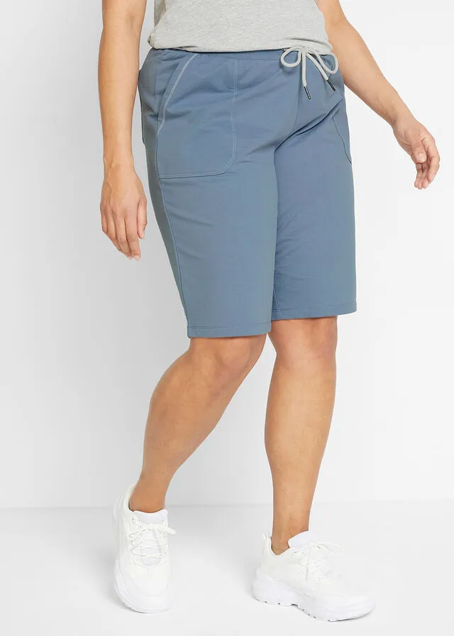 Bermudas de algodón Azul mate