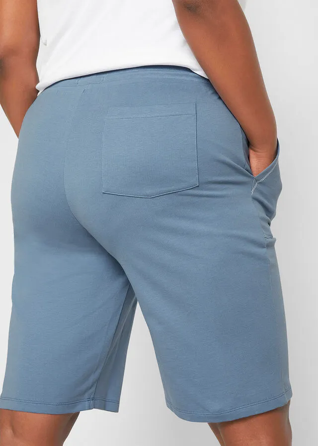 Bermudas de algodón Azul mate