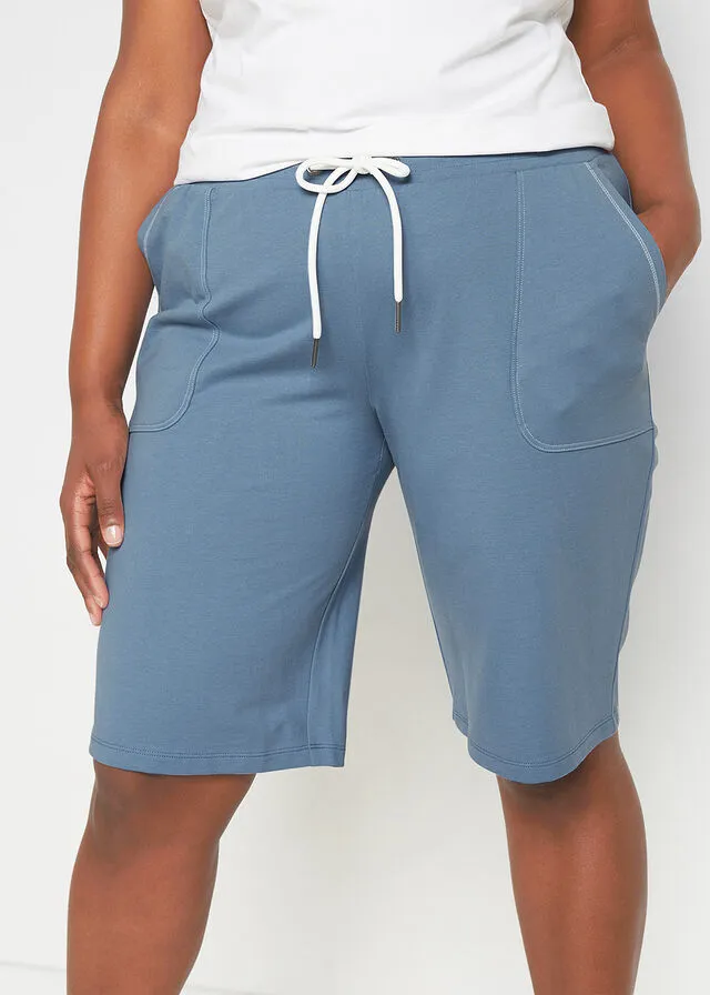 Bermudas de algodón Azul mate