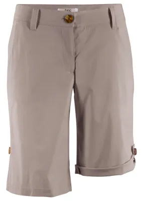 Bermudas de algodón veraniegas taupe