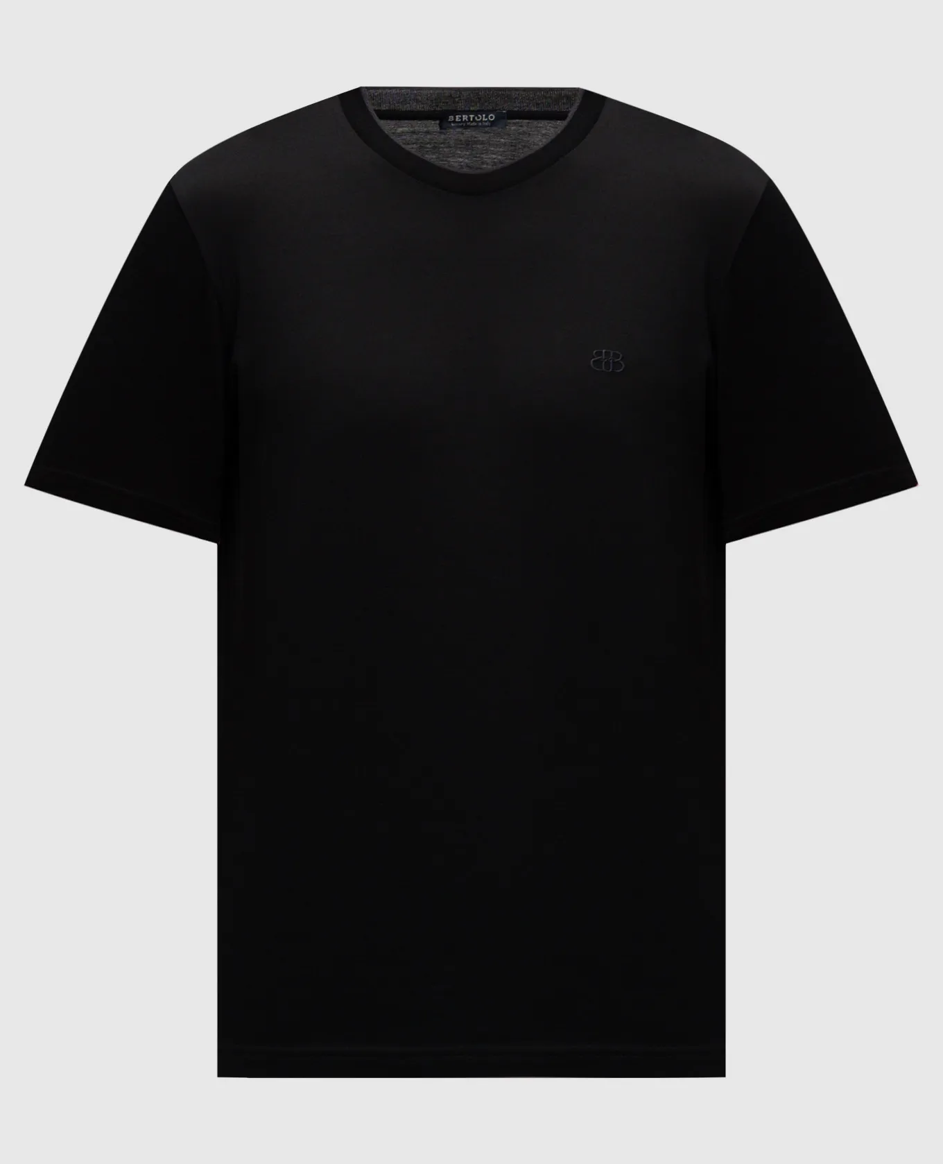 Bertolo Cashmere Black t-shirt with logo embroidery