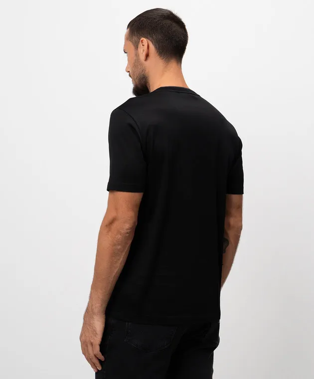 Bertolo Cashmere Black t-shirt with logo embroidery