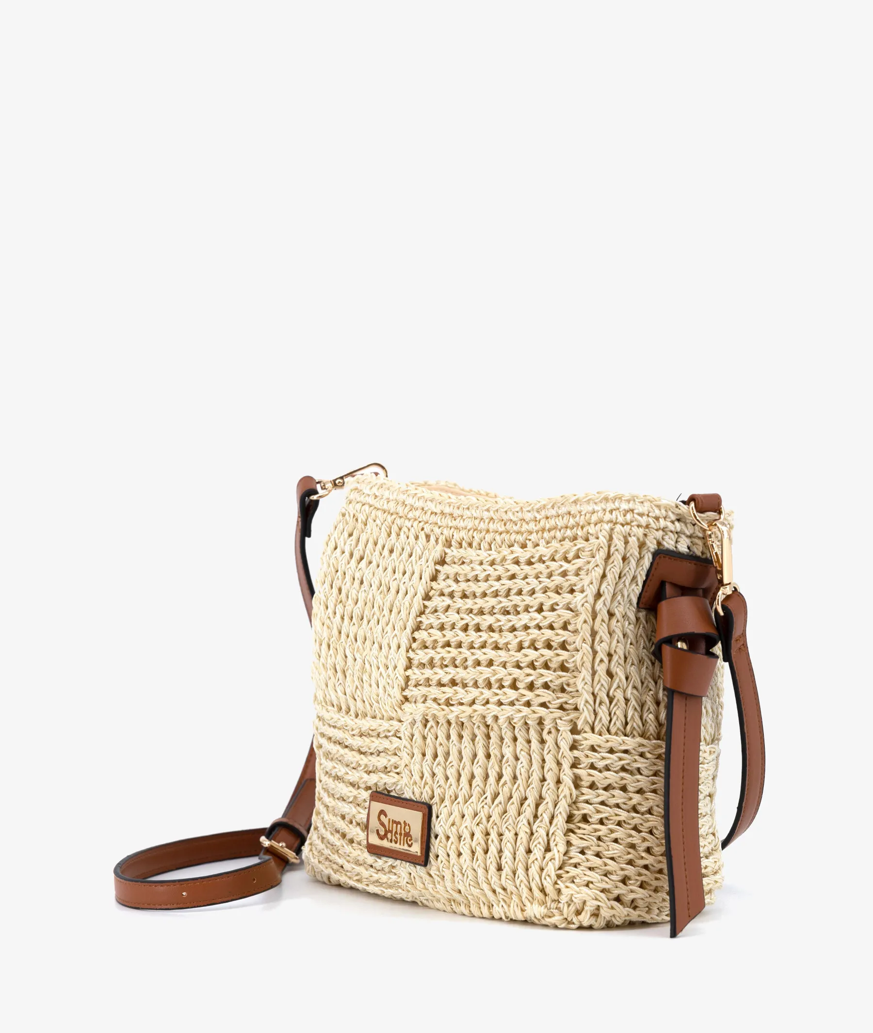 Bolso de rafia SIMOSASTRE 1033 CROSSBODY MARSELLA en beige   