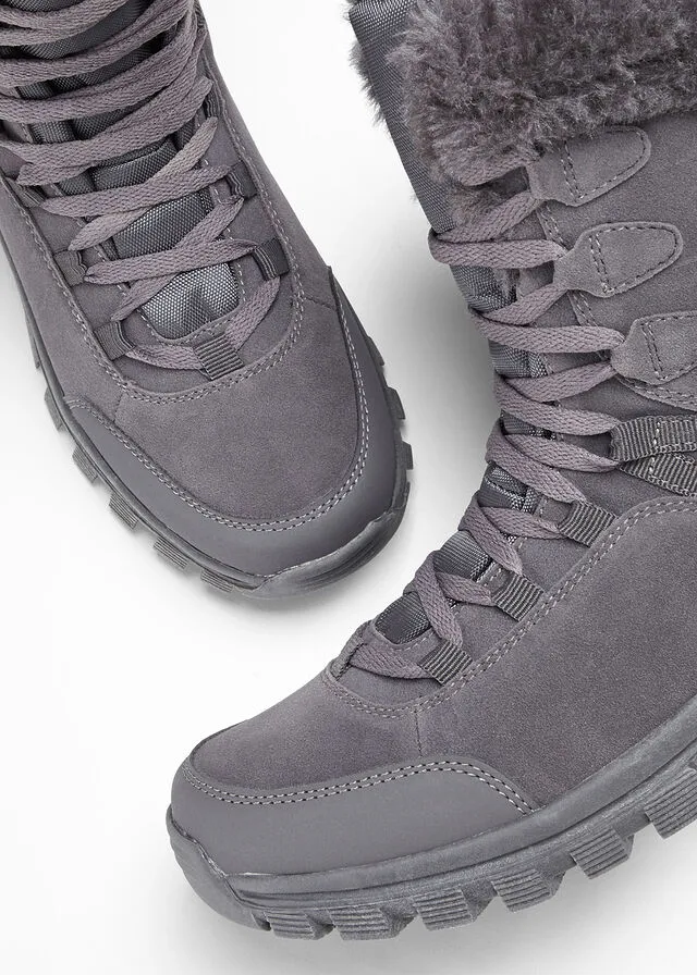 Botas cómodas de cordones con membrana Tex Gris oscuro