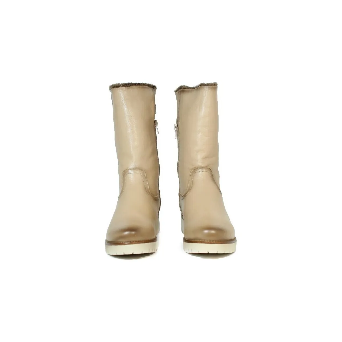 BOTAS DE CAÑA MEDIA EN PIEL PARA MUJER  23530 TAUPE