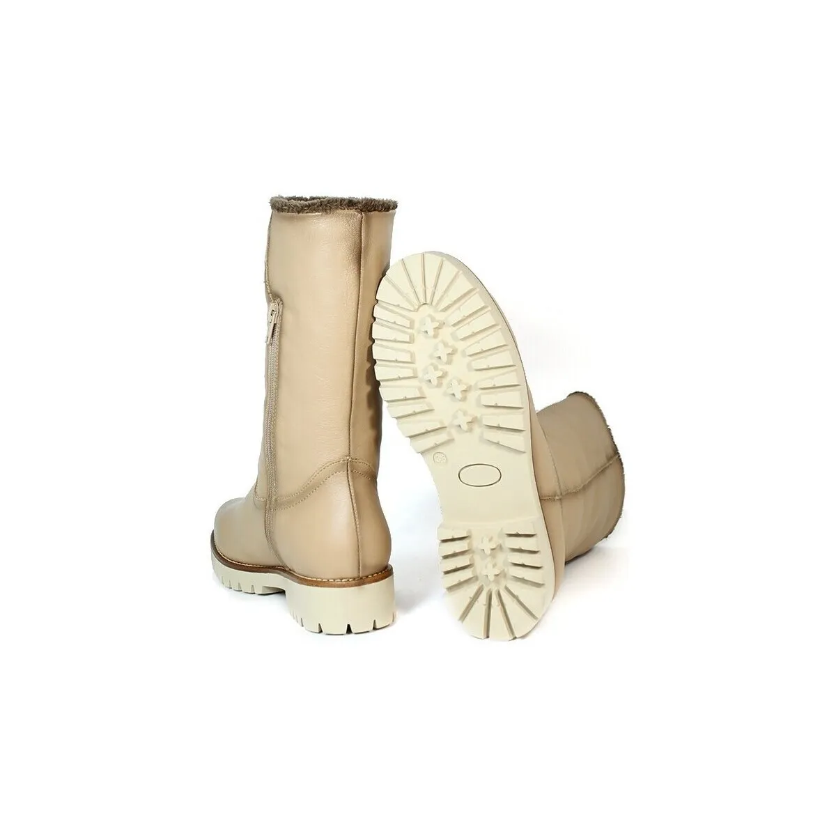 BOTAS DE CAÑA MEDIA EN PIEL PARA MUJER  23530 TAUPE