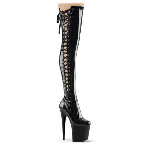 Botas de mujer Pleaser flamingo-3050 blk str pat/blk