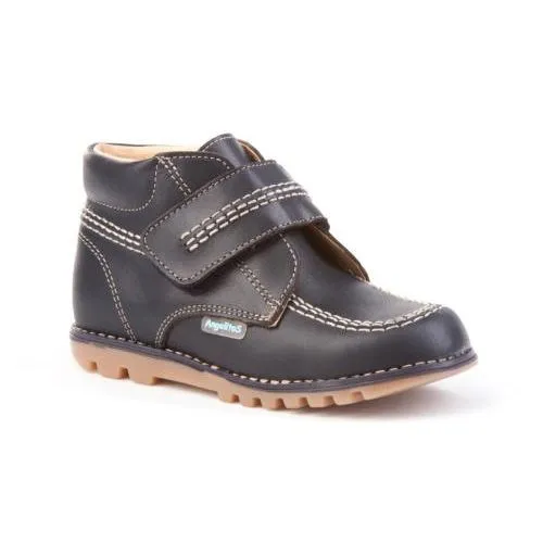 Botas De Piel Azul Marino De Niño Angelitos 22579-20 (tallas De 20 A 34)