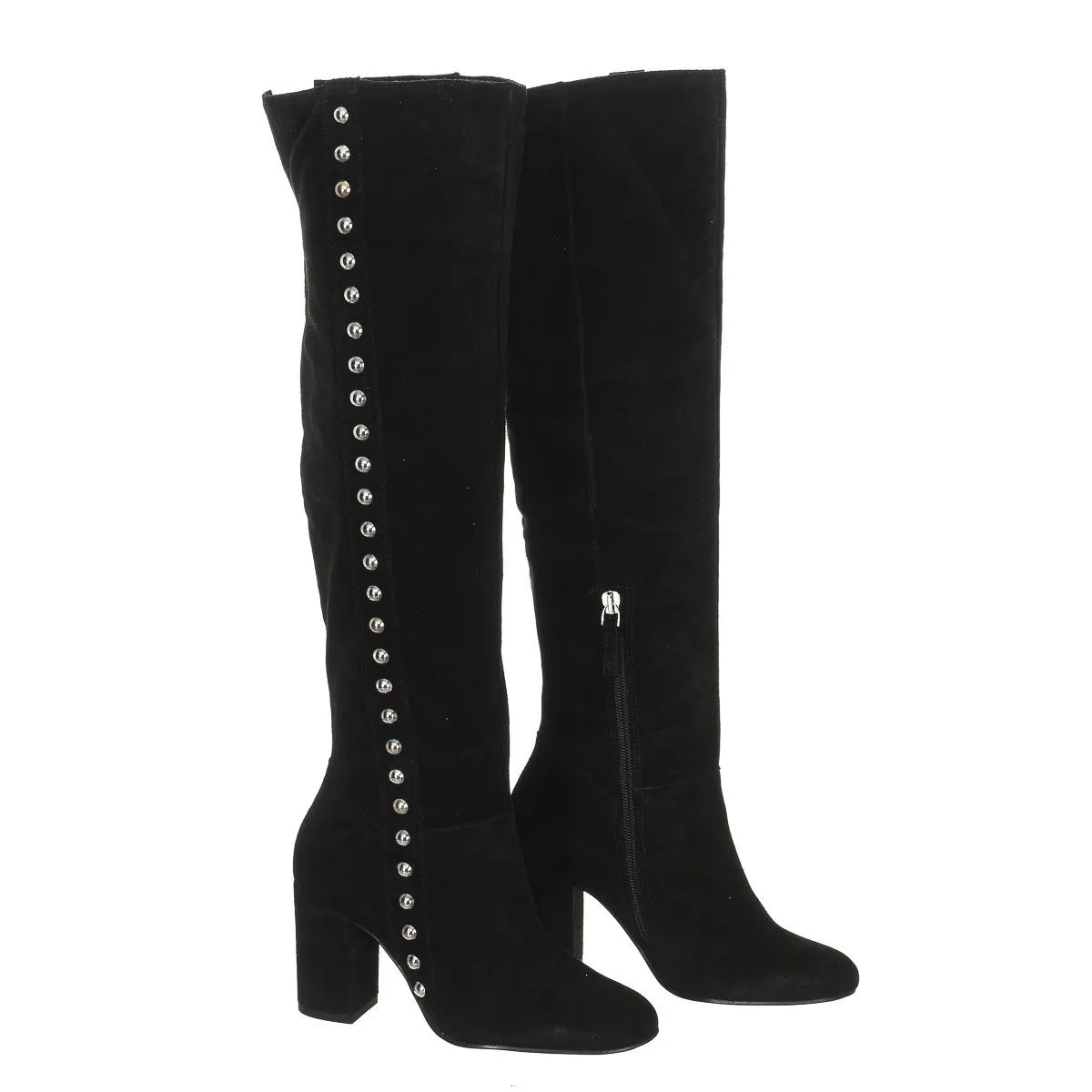 Botas De Tacón De Piel Acabado En Ante Fldan3sup11 Mujer Guess