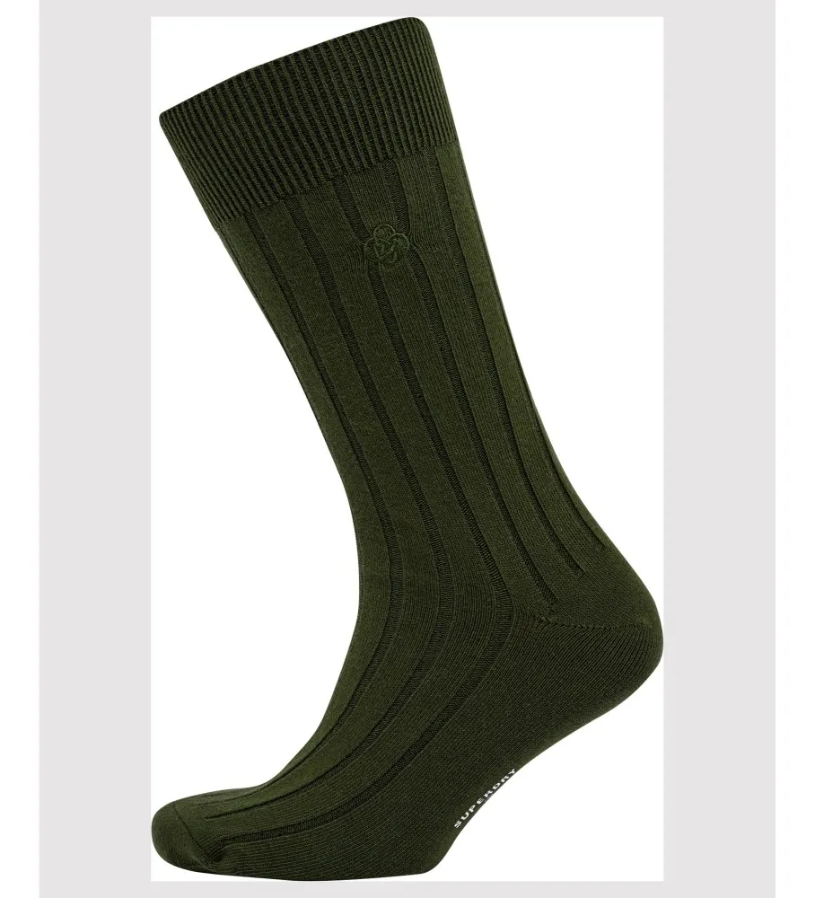 Calcetines de canalé de algodón orgánico unisex verde