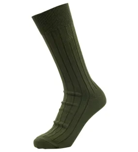 Calcetines de canalé de algodón orgánico unisex verde