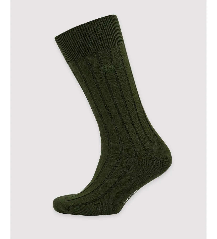 Calcetines de canalé de algodón orgánico unisex verde