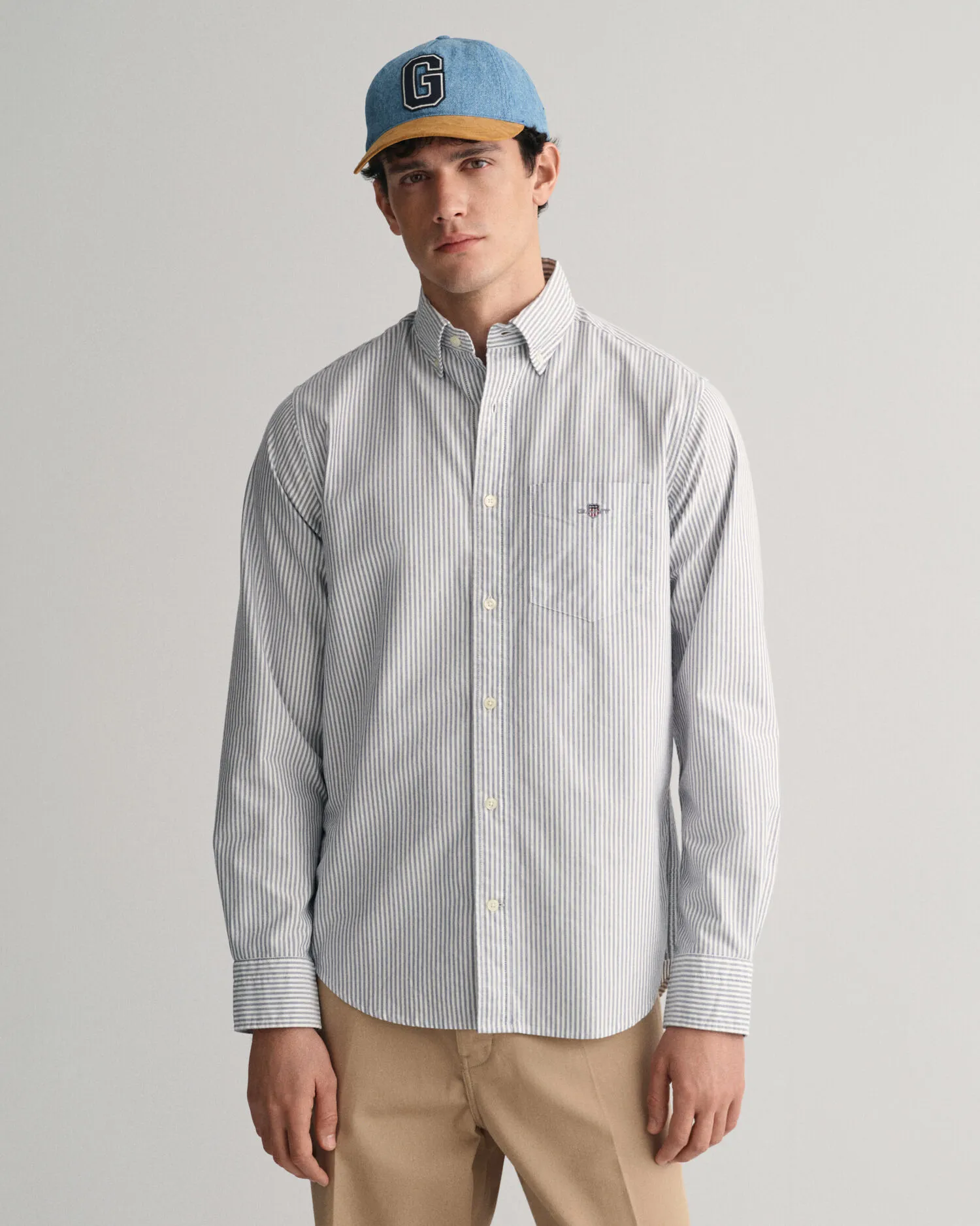 Camisa Oxford Regular Fit de rayas finas