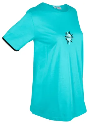 Camiseta deportiva de algodón aqua estampado