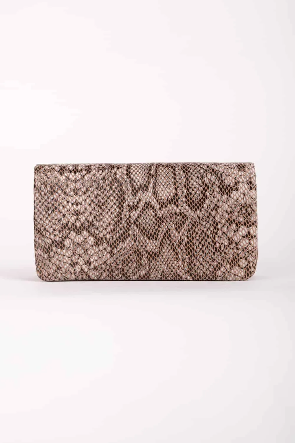 Cartera joya piel serpiente marron