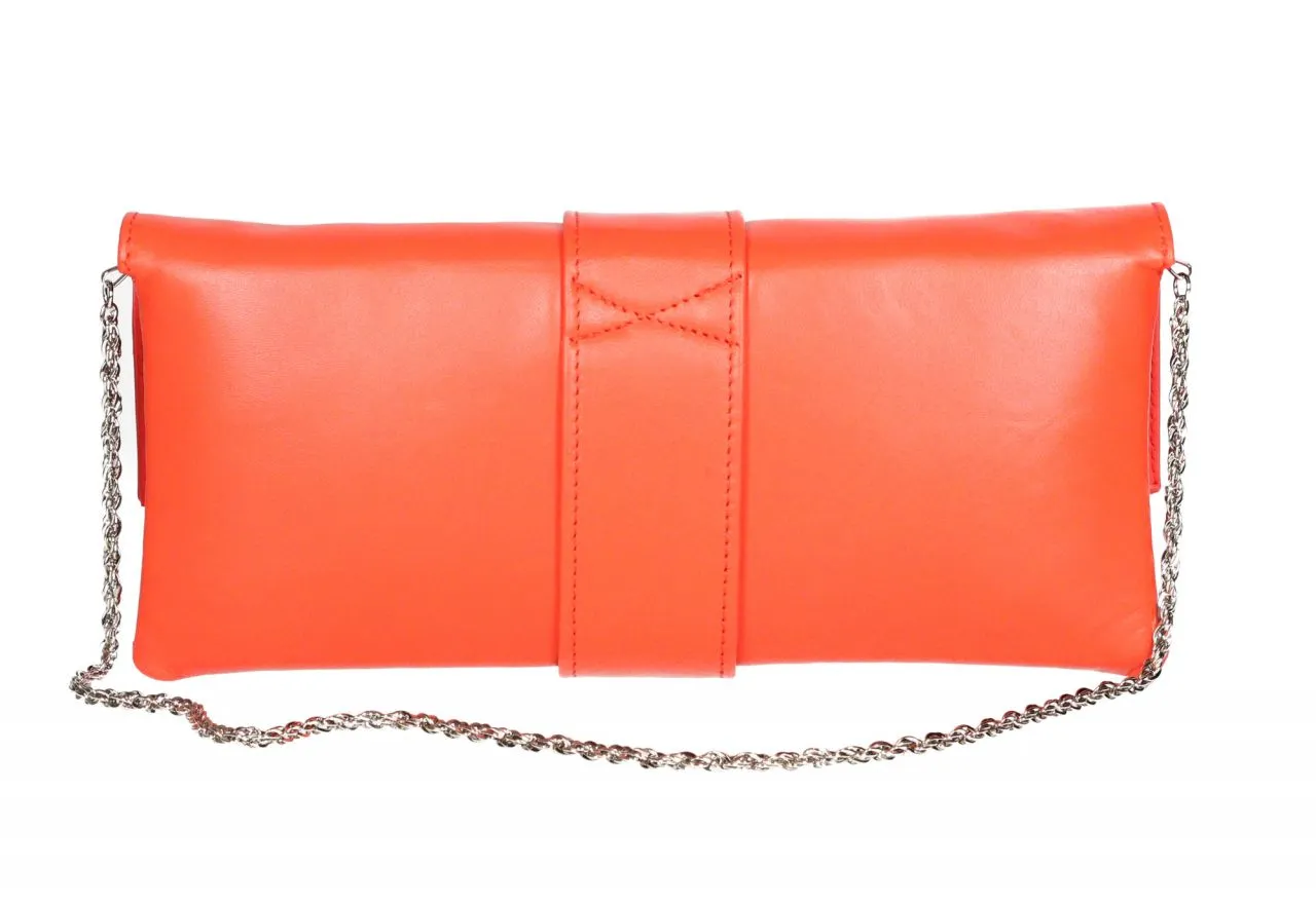 Cartera Piel Coral Pieza Central Con Broche