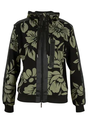 Chaqueta de chándal Negro-verde de flores