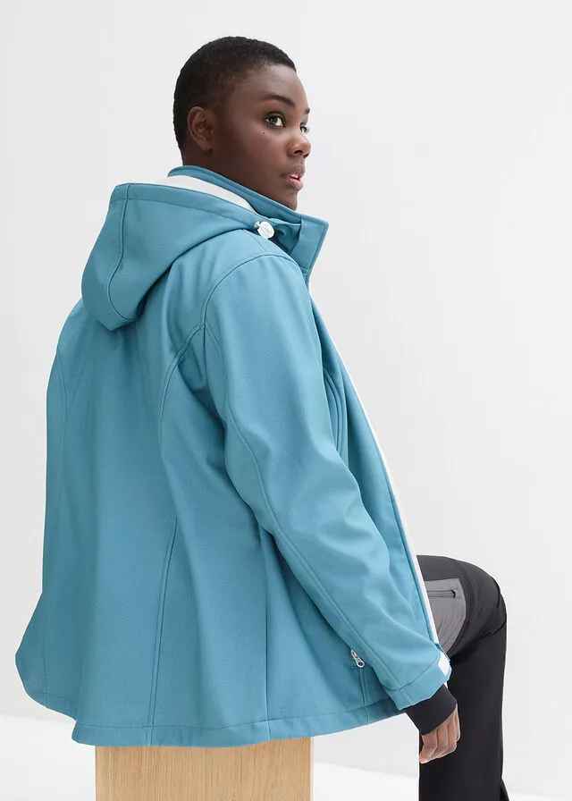 Chaqueta de tejido Softshell Turquesa jaspeado