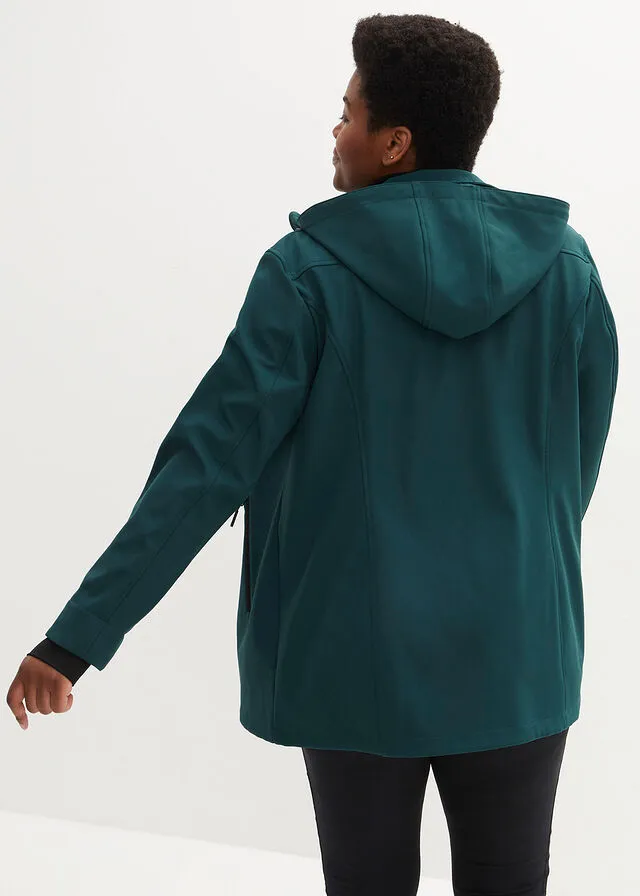 Chaqueta de tejido Softshell Verde petróleo