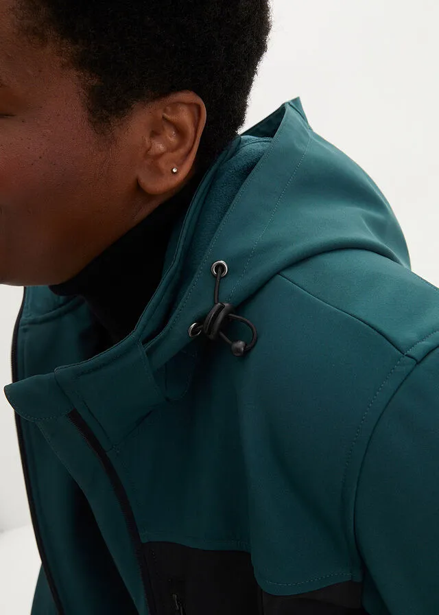 Chaqueta de tejido Softshell Verde petróleo