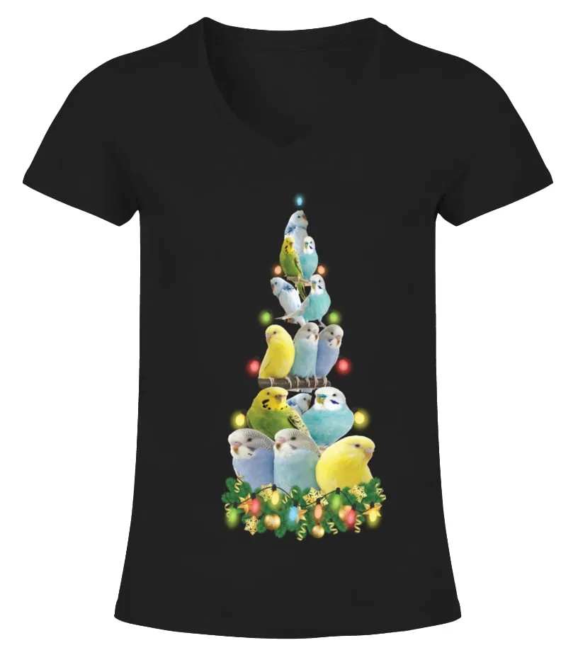 CHRISTMAS TEES FOR BUDGIE LOVER Camiseta cuello pico Mujer