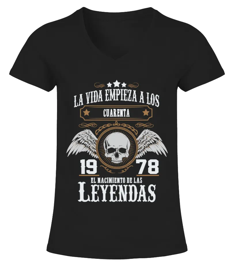 Creado en 1976 42 años siendo genial Camiseta cuello pico Mujer