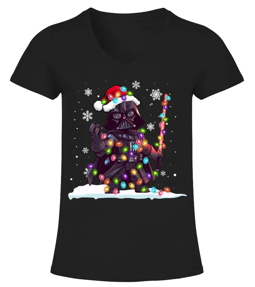 Darth Vader Christmas Camiseta cuello pico Mujer