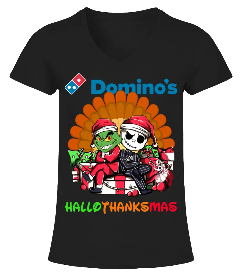 domino's hallothanksmas Camiseta cuello pico Mujer