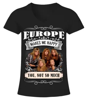 EUROPE MAKES ME HAPPY Camiseta cuello pico Mujer