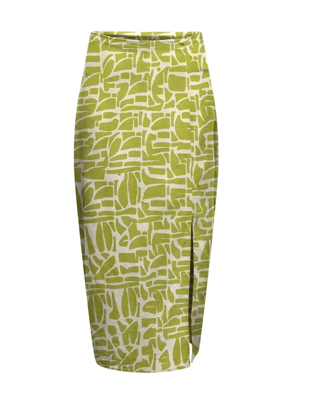 Falda de tela Only Dahlia midi verde estampado de mujer