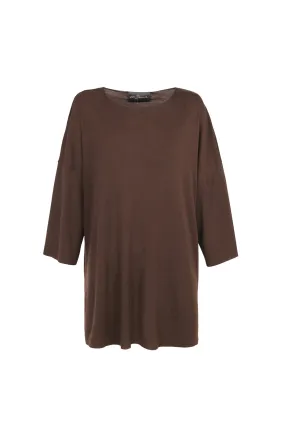 Gin, oversized mahogany virgin wool t-shirt