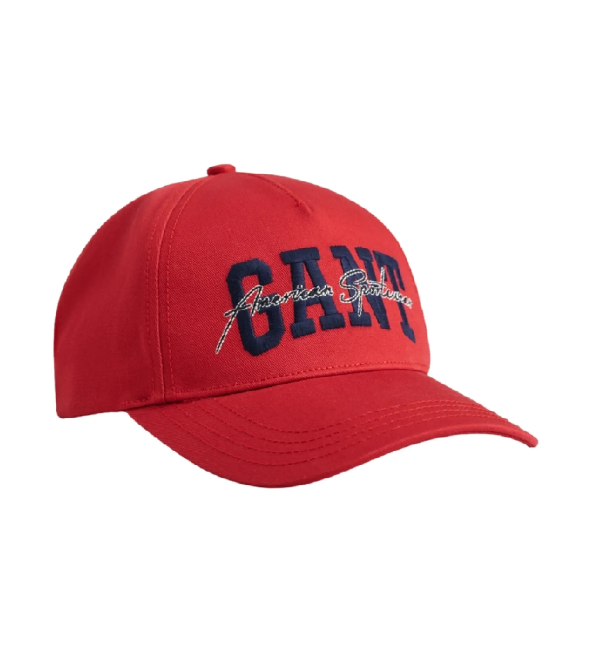 Gorra de sarga de algodón GANT Arch Script rojo