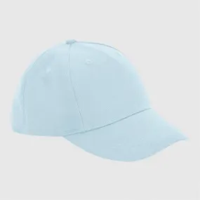 Gorra junior de algodón ecológico de 5 paneles Inicial relieve color azul celeste