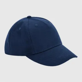 Gorra junior de algodón ecológico de 5 paneles Inicial relieve color azul marino