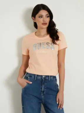 GUESS Rhinestones Front Logo T-Shirt