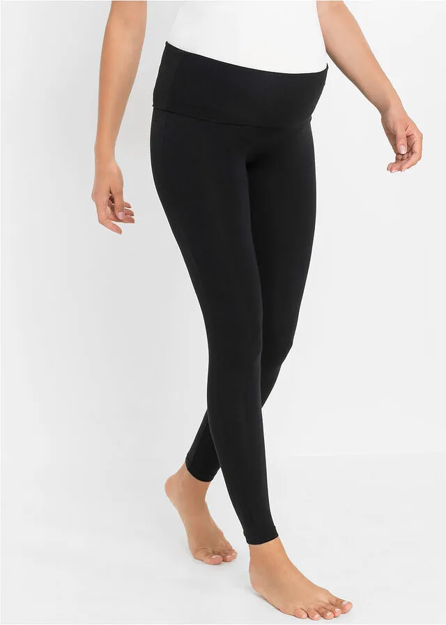 Leggings premamá de algodón orgánico Negro