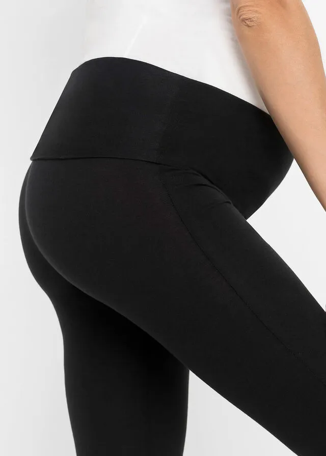 Leggings premamá de algodón orgánico Negro