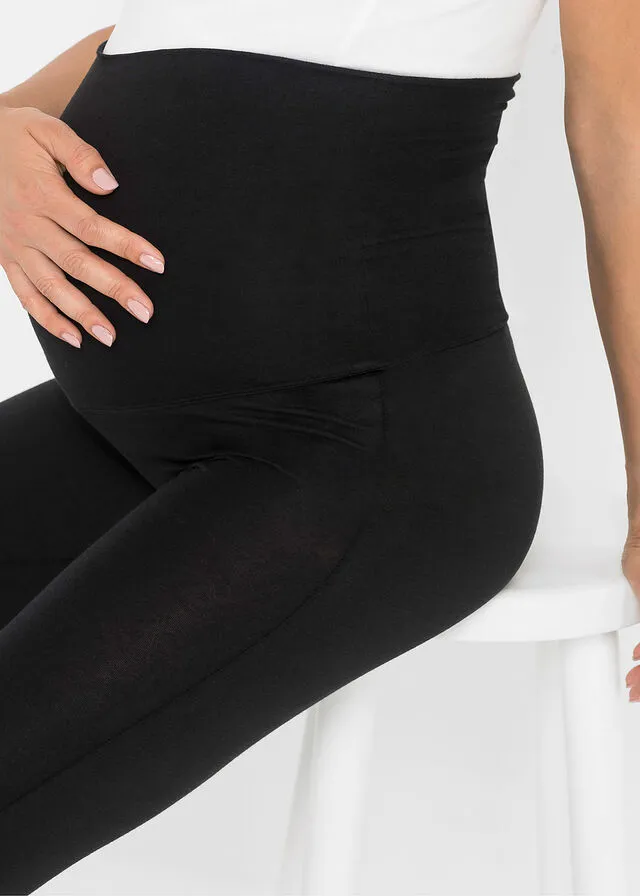 Leggings premamá de algodón orgánico Negro