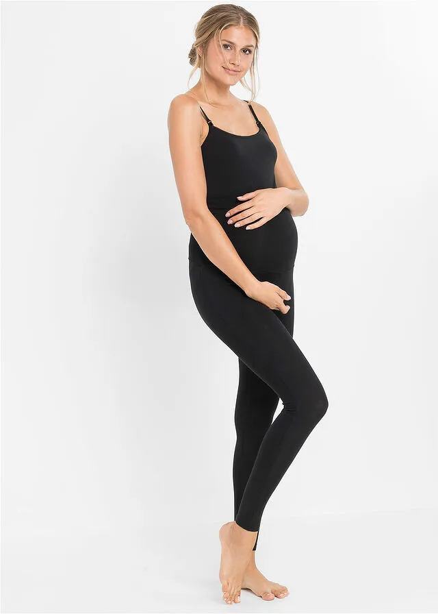 Leggings premamá de algodón orgánico Negro