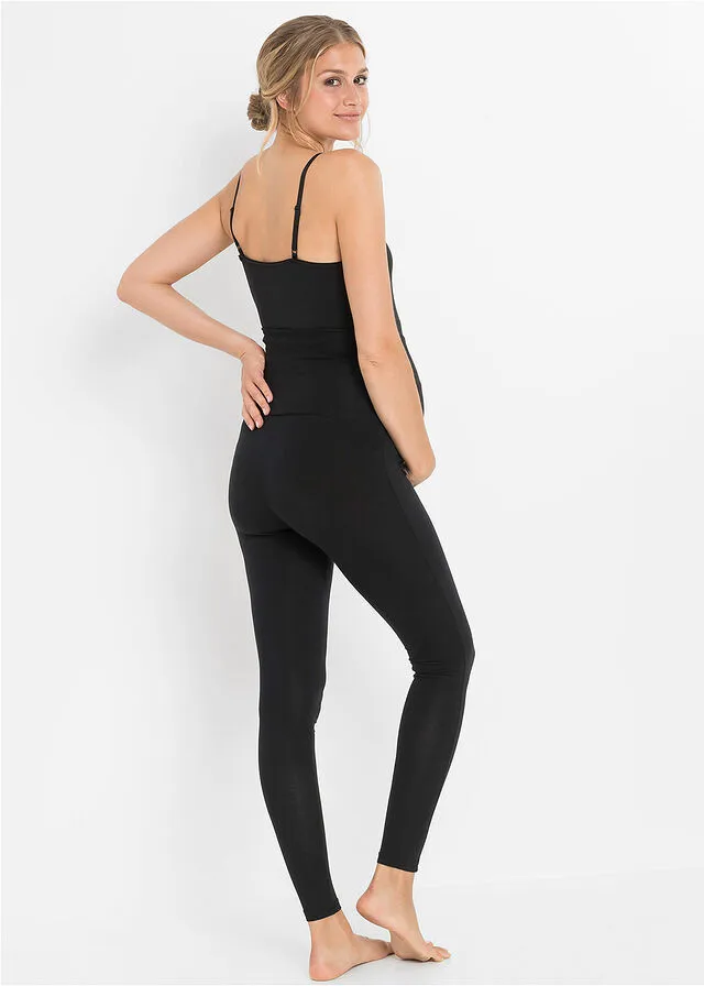 Leggings premamá de algodón orgánico Negro