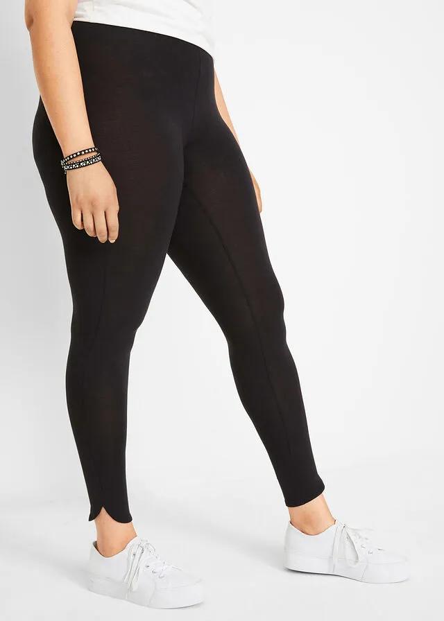 Leggings sostenibles de algodón orgánico con cinturilla elástica Negro