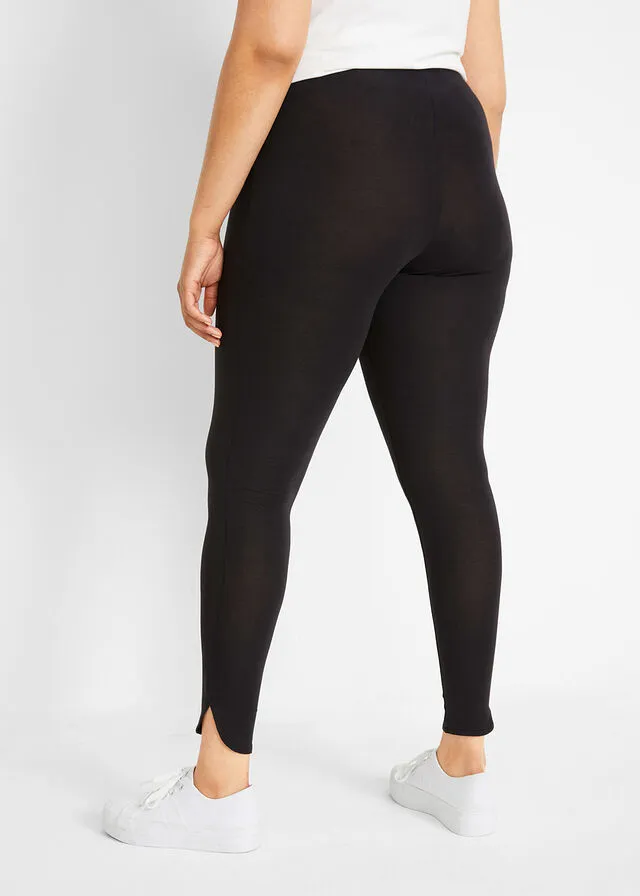 Leggings sostenibles de algodón orgánico con cinturilla elástica Negro